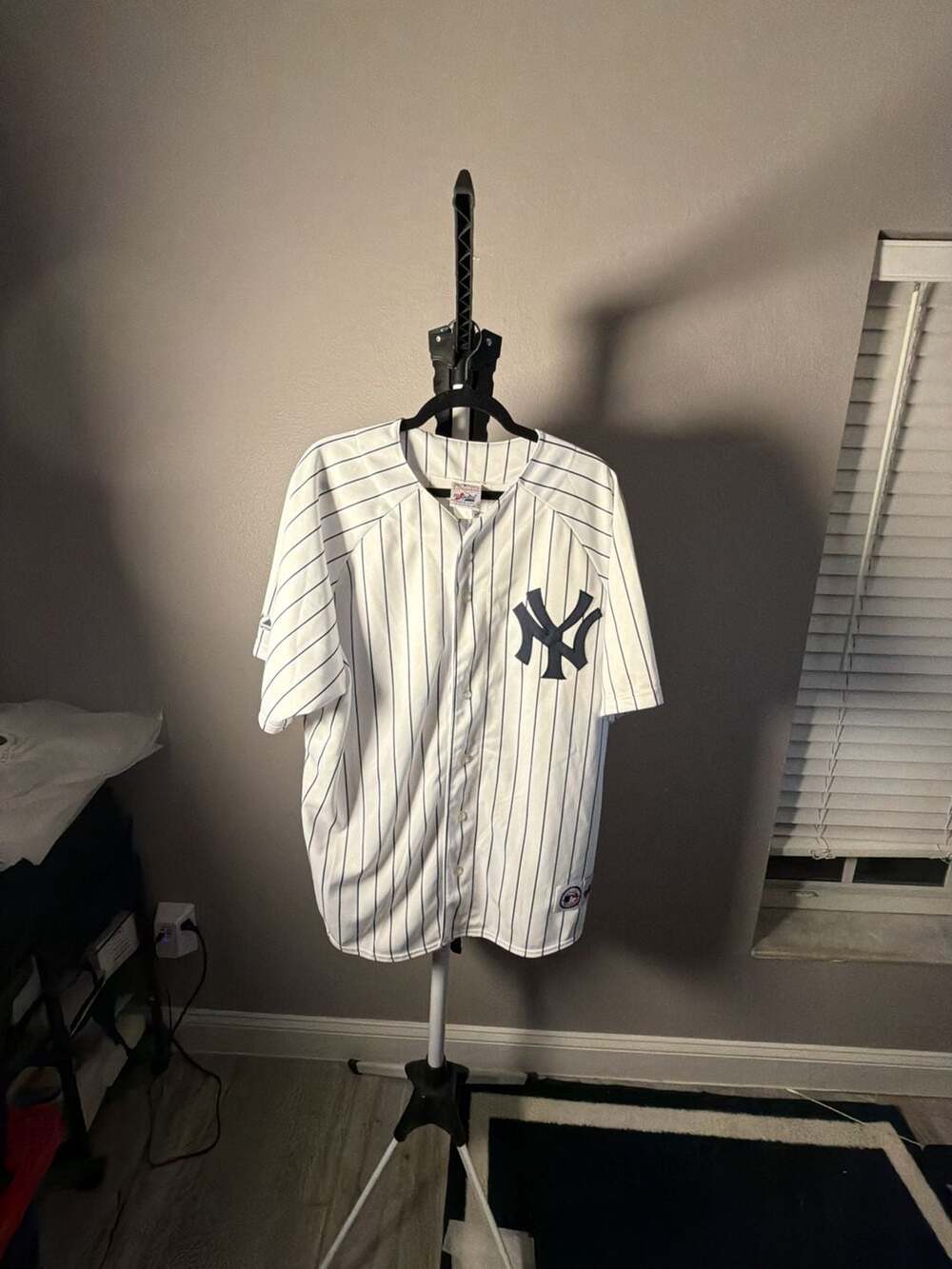 Majestic New York Yankees Pinstripe Baseball Jersey White XL